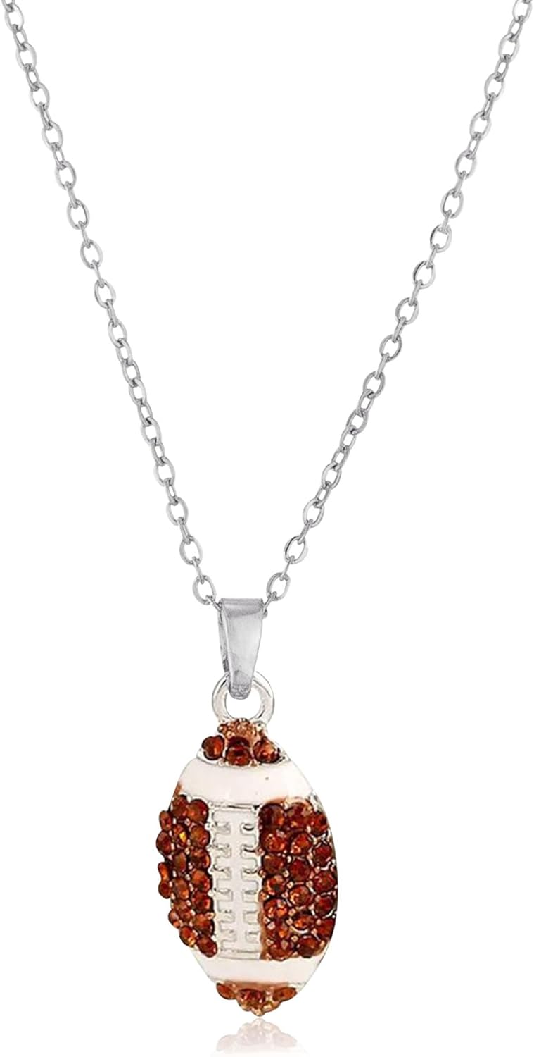 Anmpab Alloy Rhinestone Football Rugby Earrings for Women Party Jewelry Dangle Drop Stud Earrings Sparkling Sports Fan Game Day Accessories