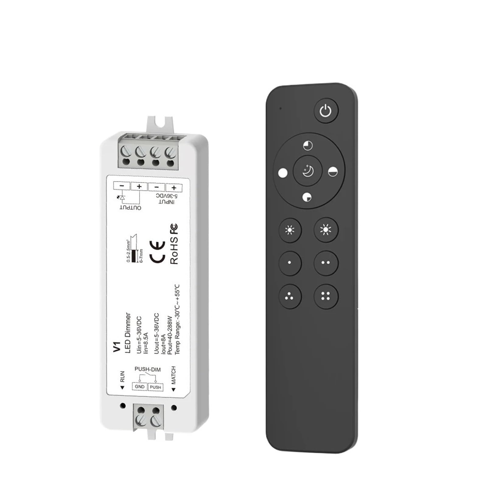 Kit de Controlador LED 2,4 GHz de 4 zonas con atenuación monocromática PWM