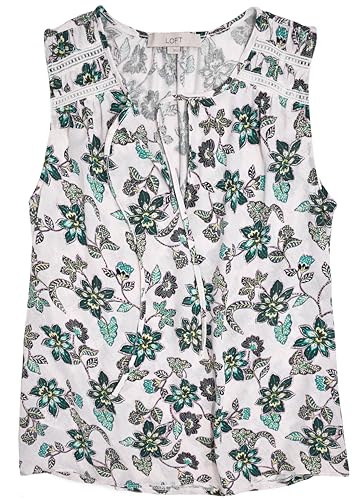 Loft Ann Taylor Women's Mixed Media Tie-Neck Shell...