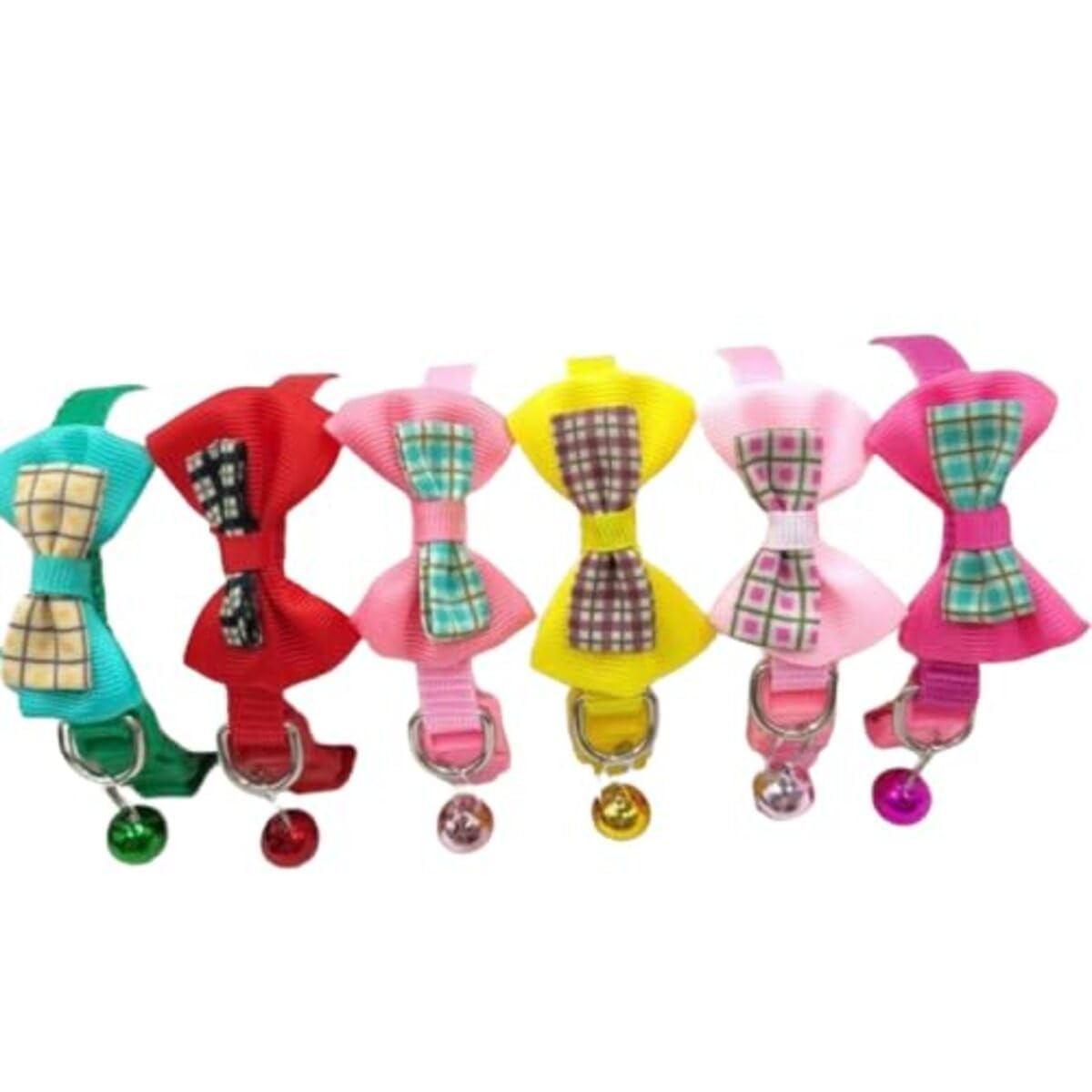 My Mini Beast 2Pcs Cat Collar with Bell Breakaway Cat Collar with Safety Buckle for Cats| Necktie Reflective Collar Belt Collar Cat Accessories Safety Pet Collar for Kitten (Blue-Red)