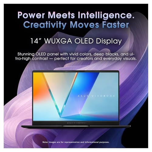 Image of ASUS Vivobook S14 Copilot+ Laptop, Intel Ultra 7-258V, 32 GB LPDDR5X RAM, 1 TB PCIe SSD, 14 inch WUXGA (1920x1200) OLED Display, Intel Arc Graphics, RGB Backlit Keyboard, W11 Pro, Black + Traix Mousepad
