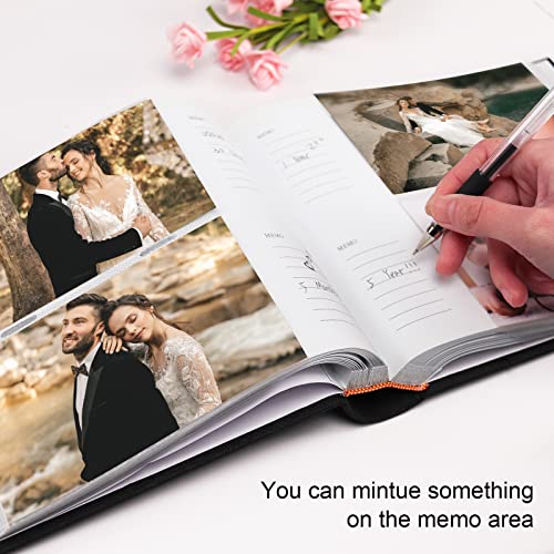 Vienrose ZXCY200-BLUE Photo Album 4X6 200 Photos Linen Frame Cover With Memo Areas Photobook Large Capacity Slip-In Pictures Book thumb #4
