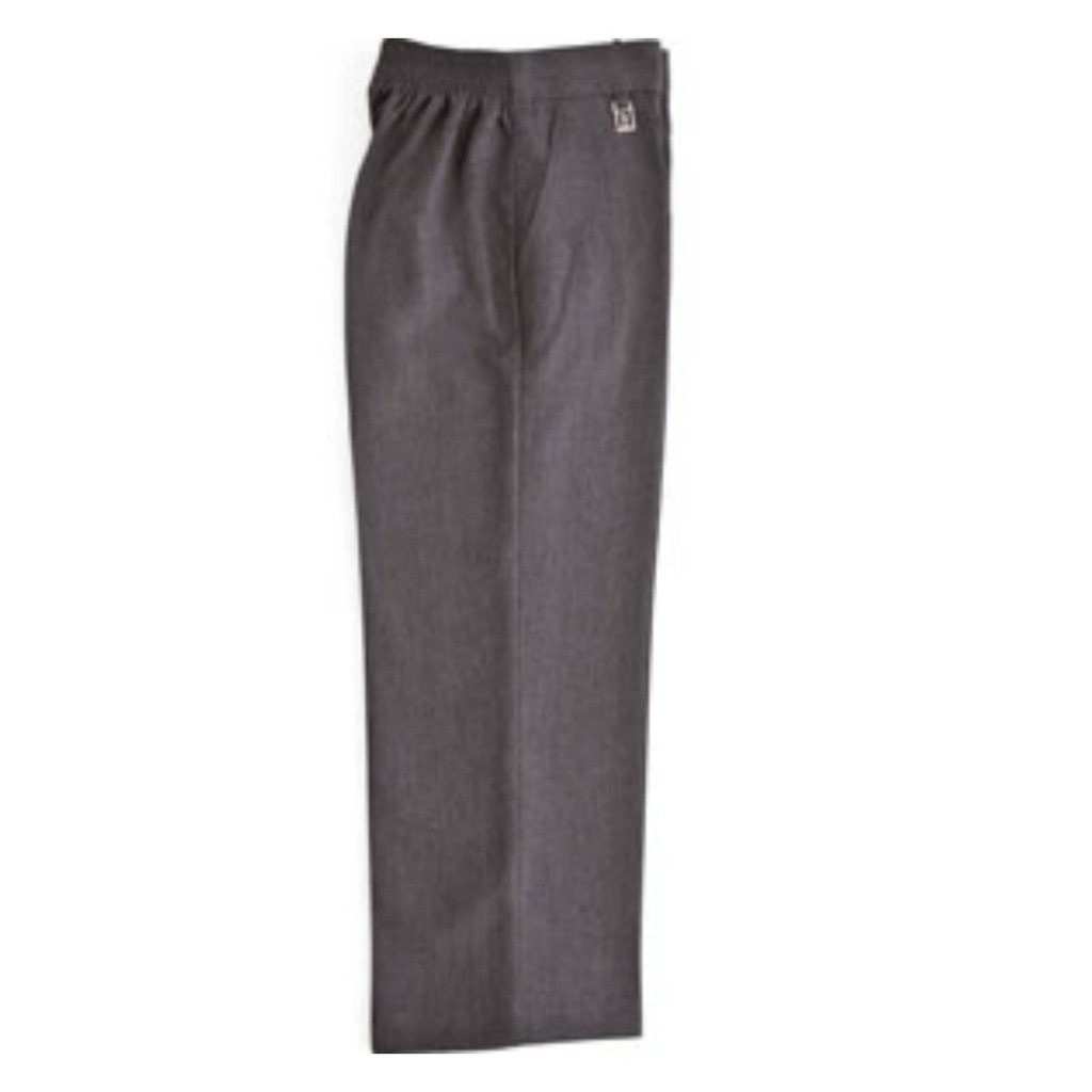 ZecoHalf Elastic Standard Fit School Trousers with Gabardine - Ages 3-14 Years, Black, Grey, Charcoal, Brown and Navy