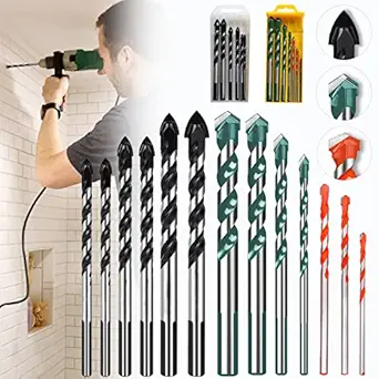 13 Pcs Masonry Drill Bit Set, 1/8