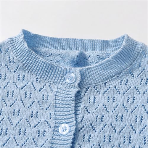 Toddler Girls Knit Hollow Cardigan Lightweight Casual Button Down Open Front Sweater Kids School Uniform Knitwear2