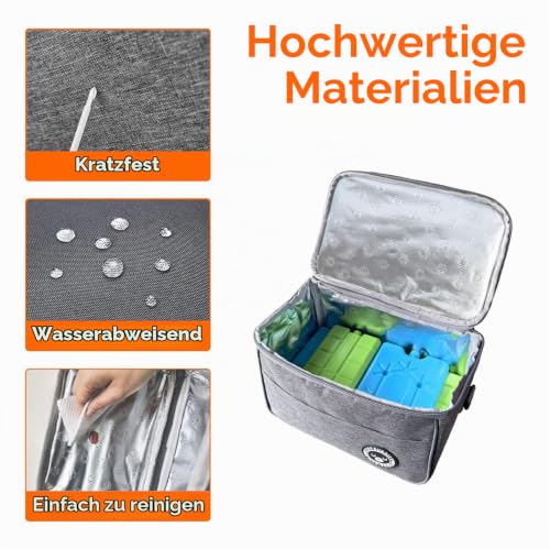 TUXUNQING Kühltasche 7.5L faltbar, Isoliertasche für Picknick, Reisen & Arbeit, Wiederverwendbare Lunchtasche mit Tragegriff… – Ansicht 4