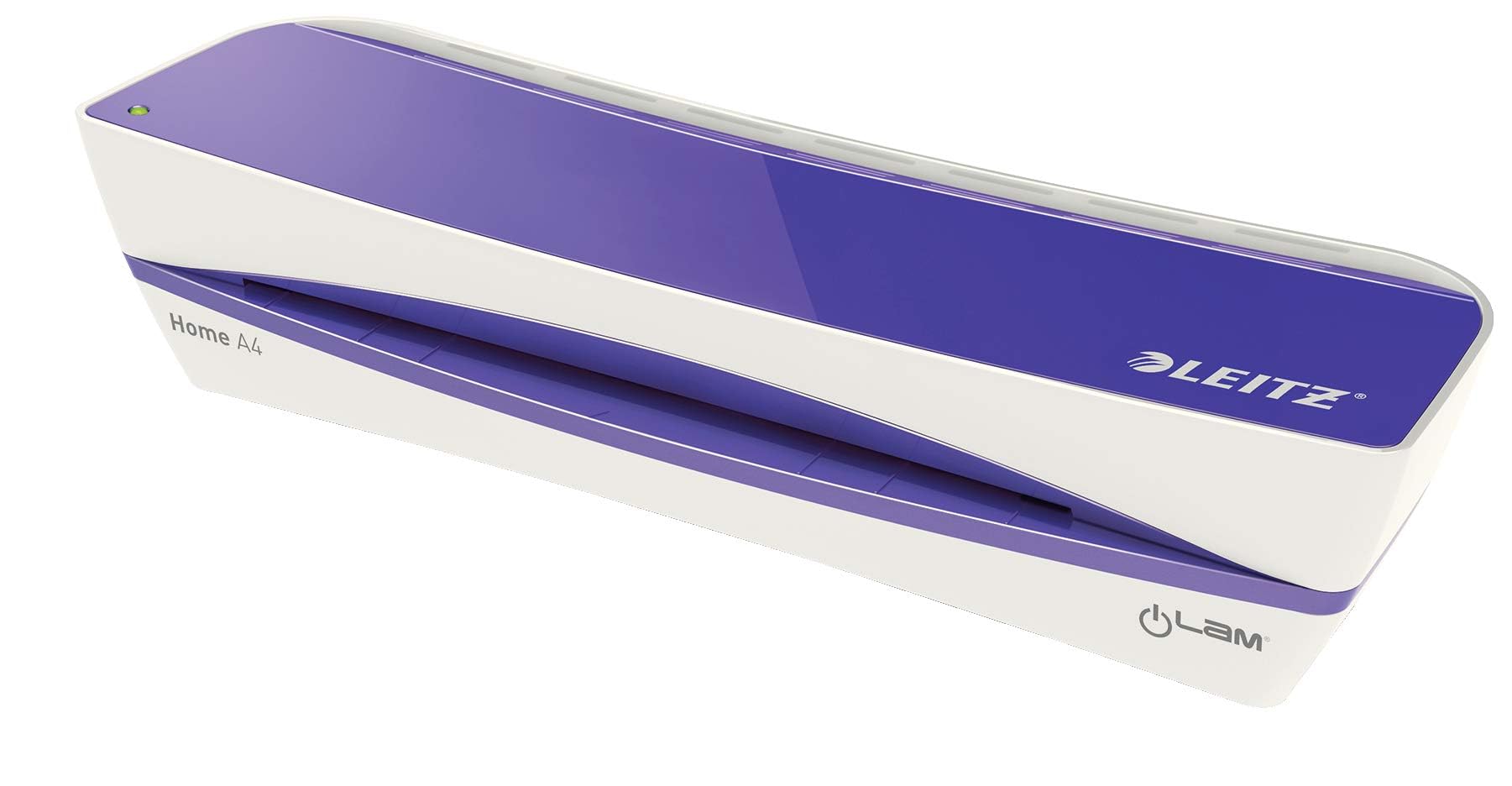 Leitz Laminator A4, do folii do laminowania od 80 do 100 mikronów, idealny do domu w salonie lub własnym biurze, domowym biurze, fioletowym, iLAM Home A4, 73660065