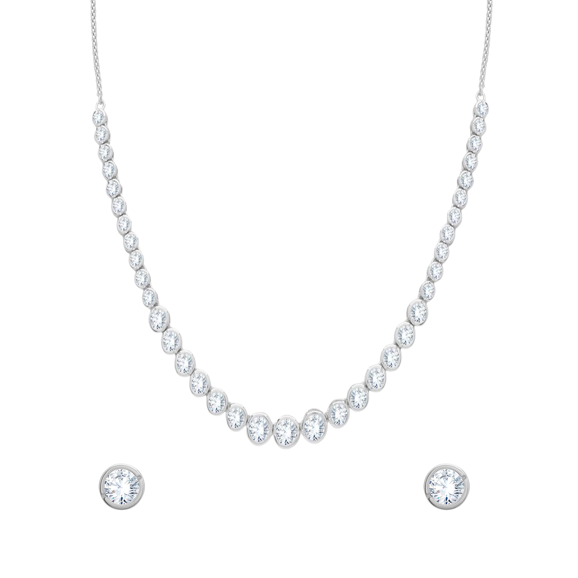 ANAYRA FINE SILVER JEWELLERYANAYRA 925 Sterling Silver Necklace Set for Women | Hallmark Certified Silver | Silver Fashion Jewellery for Women | Great for Gifting