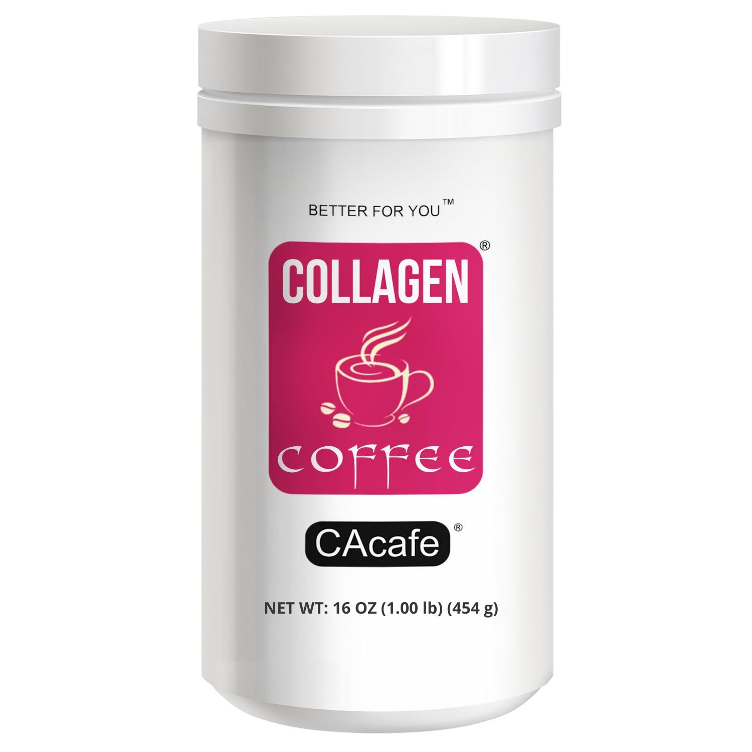 CAcafe Collagen Coffee, Unsweetened, Premium Collagen and Coconut Infused Colombian Coffee, 450 g (16 oz)