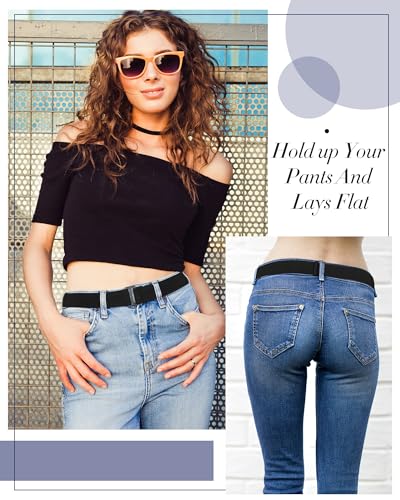 Image of SATINIOR 2 /3 /4 Pack Women Elastic Stretch Belt Invisible Sweater Shirt Tuck Band with Flat Buckle for Jeans Pants