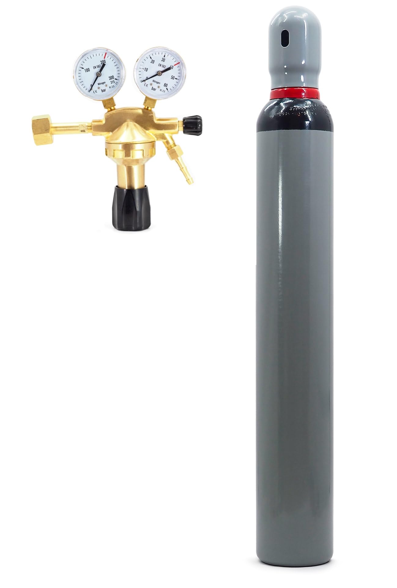 STICKSTOFF NH5 Gasflasche 10 Liter 2,0m3 Klimaanlagen Reifenaufblasen + Minderer 40bar