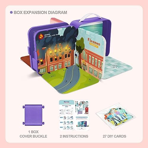 SOURRI Kids Toys for Boys Girls Age 3 up, 3D Puzzles Occupation for Kids Cognition Box, 4 Scenes in One Box, DIY Crafts Kit Gift for Children 6 51 gASHAfIL. AC