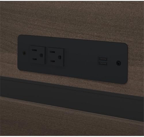 Miniatura 6 de Pemberly Row Escritorio en forma de U de 66" con archivador y estantería en Antigua