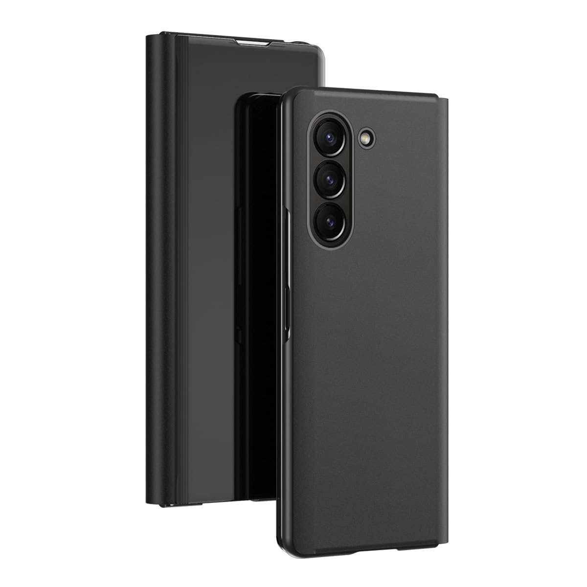 LEMAXELERS Custodia Portafoglio Per Samsung Galaxy Z Fold 2 Con Specchio E Supporto - Viola - 5