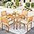 Greesum 5 Piece Patio Dining Set Outdoor Solid Wood Furniture for Yard, Garden, Porch w/Square Tabletop & 4 Chairs, White