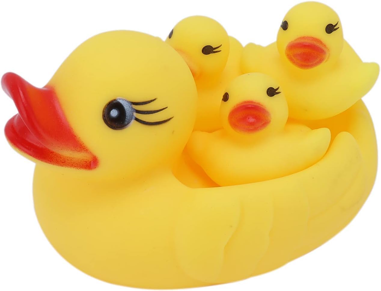 Aebco (Set of 4 Pcs) Bath Duck Toy Yellow Rubber Ducks Preschool Bathtub Duckies Gift for Baby Shower Infants Bathing Toys for Toddlers, Kids Pool Rubber Duck
