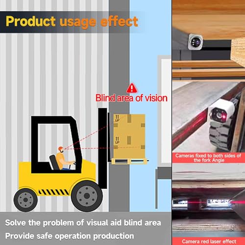 HAONINYUE 7 inch HD 1080P WirelessCamera, Forklift WirelessCamera Support Video Recording, Forklift Safe Work Surveillance System with Laser Positioning Camera, Camera with Magnetic