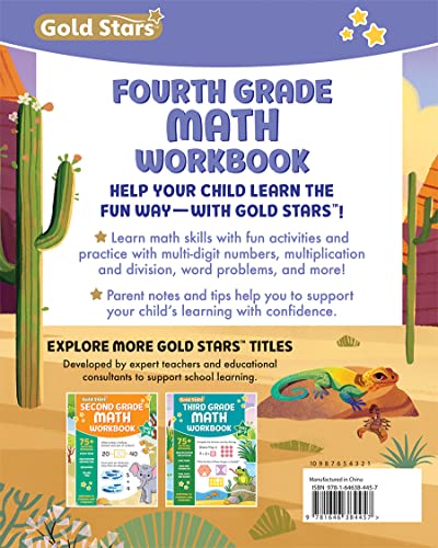 Fourth Grade Math Workbook Ages 9 to 10: 75+ Activities Algebra, Geometry, Fractions, Multiplication & Division, Area & Perimeter, Math Facts, Word Problems, Decimals, & More (Common Core)