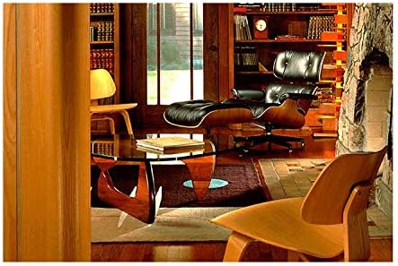 Miniatura 7 de SHISEDECO Mesa auxiliar triangular moderna de mediados de siglo solamente, 2 piezas entrelazadas con base de madera maciza, para sala de estar, área