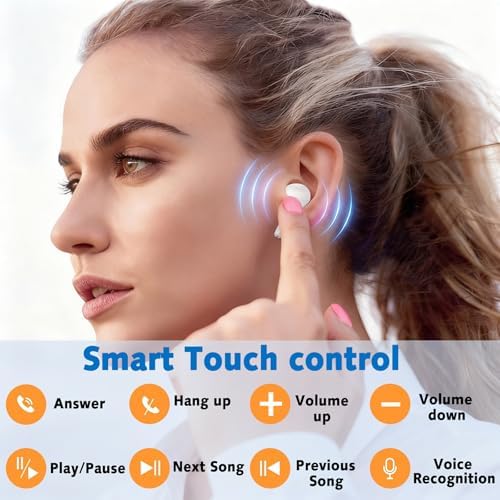 Wireless Earbuds, Bluetooth 5.4 HiFi Stereo,Wireless Earphones with 4 ENC Noise Cancelling Mics,58H Playtime Bluetooth Earbuds,Touch Control Ear Buds,IP7 Waterproof Wireless Headphones for Android/iOS — view 4