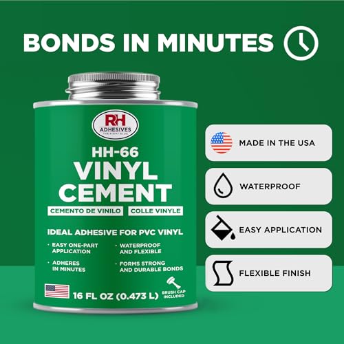 RH Adhesives HH-66 PVC Vinyl Cement with Brush 16 Ounce by HH-66 PVC Vinyl Cement (1)