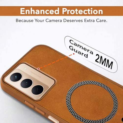 Image of Jkobi Leather Finish Back Cover Case for Realme P3x (MagSafe Compatible Wireless Charging | Soft Touch | Camera Bump Protection)