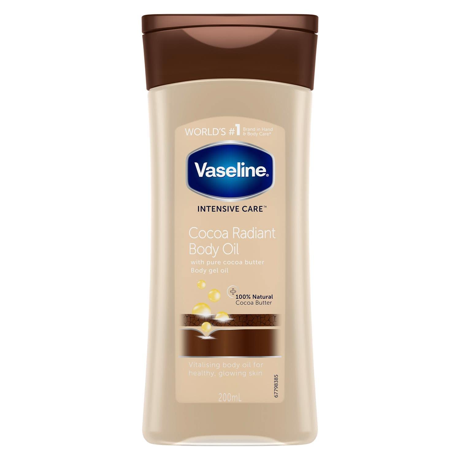 Vaseline Intensive Care Cocoa Radiant Body Oil with Pure Cocoa Butter & Vitamin E, Non-Greasy Moisturizing Body Oil for Dry Skin, Fast Absorbing, Healthy Glowing Skin, 200 ml-image-23