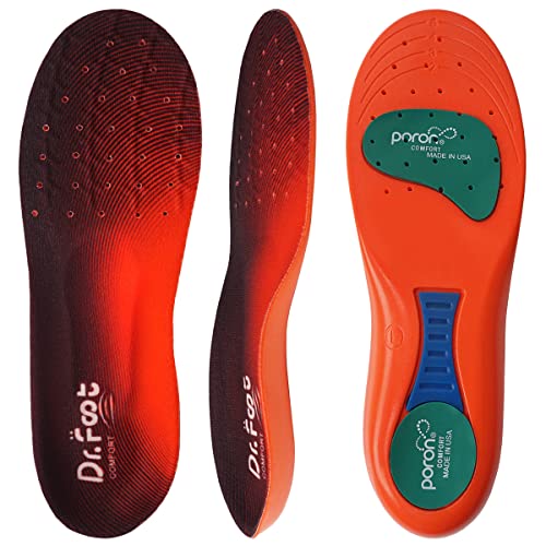 Dr. Foot Plantar Fasciitis Insoles for Women Men and Kids – Provide Shock Absorption and Cushioning – Comfortable Insoles for Flat Feet, Feet Pain, Heel Pain and Metatarsalgia (Small)