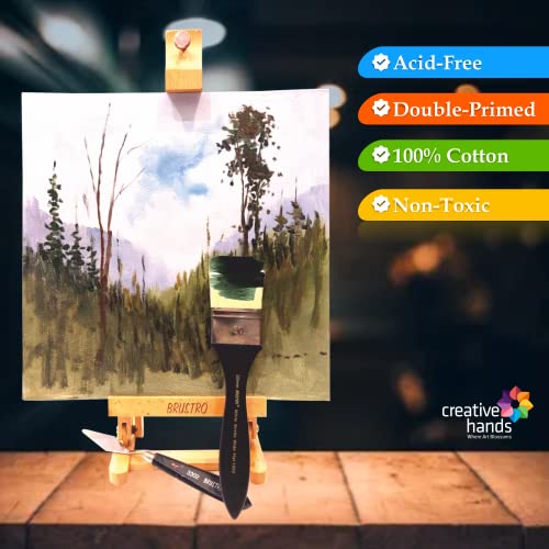 Image of Brustro Artists (18 x 24 Inch) 100% Cotton Canvas Board, Medium Grain, 4 mm Thickness, Pack of 1, Suitable for Oil and Acrylic Paintings