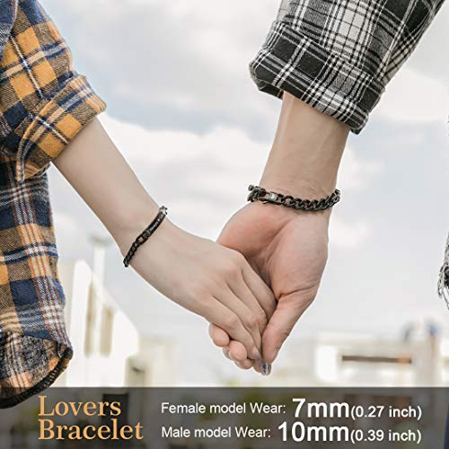 Black Metal Mens Bracelet 7Mm Wrist Chain Cuban Custom Bangle Bracelet For Boys #TOP3