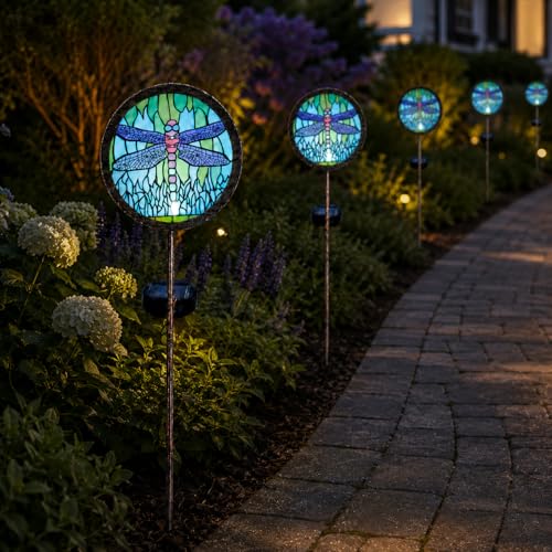 anyperfect Solar Garden Lights Outdoor Waterproof Dragonfly Stake 2Pack - image 9