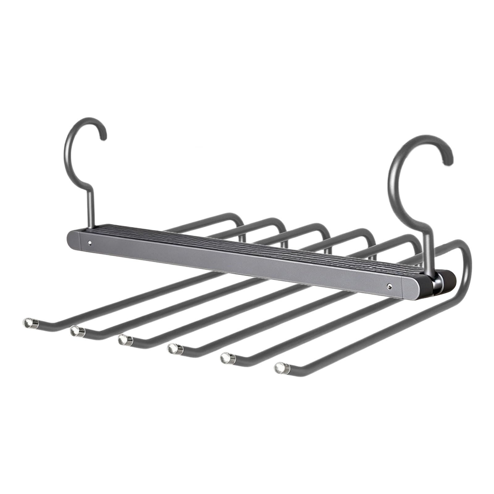 Space Saving Pants Hanger Stainless Steel Closet Organizer with Rotating Hook and 6 Rods for Trousers and Jeans Closet Pants Organizer Trouser Hanger Vertical Jeans Storage Slacks Wardrobe Space Hook