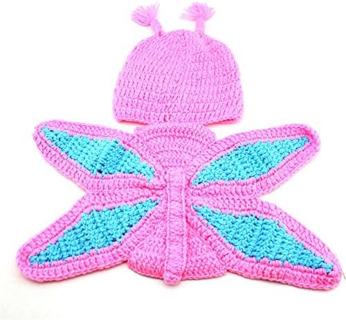 JISEN® Baby Newborn Photography Props Butterfly Crochet Knitted Unisex Baby Cap Outfit Photo Props