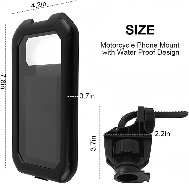 Miniatura 8 de Soporte para teléfono de bicicleta, soporte de teléfono de motocicleta de rotación 360, compatible con pantalla táctil, no obstruye la cámara,