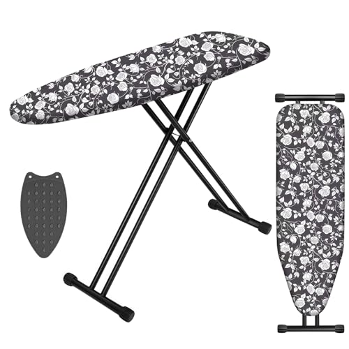 HLILBTE Ironing Board, Compact Ironing Board 13x43 Ironing Area with Extra Thick Height Adjustable...