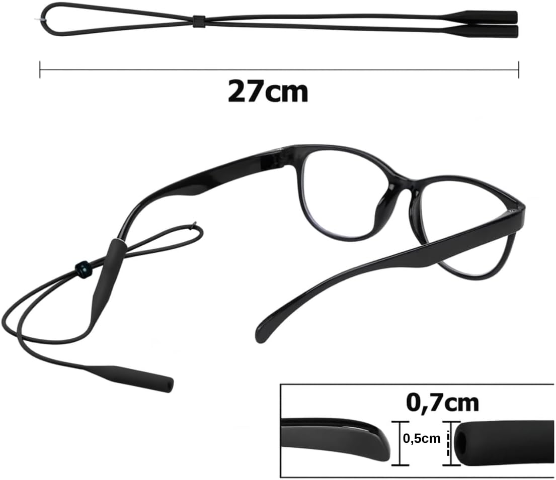 Cordinha de Óculos Ajustável Cordão Moda Corrente Silicone Premium ajustável - Preto Cordinha de Óculos Ajustável Cordão Moda Corrente Silicone Premium ajustável - Preto