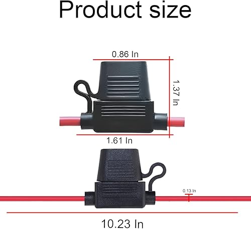 Miniatura 2 de 5 portafusibles en línea, cable de cobre calibre 101214 AWG, fusible de hoja ATCATO impermeable, accesorios automotrices universales para automóvil,