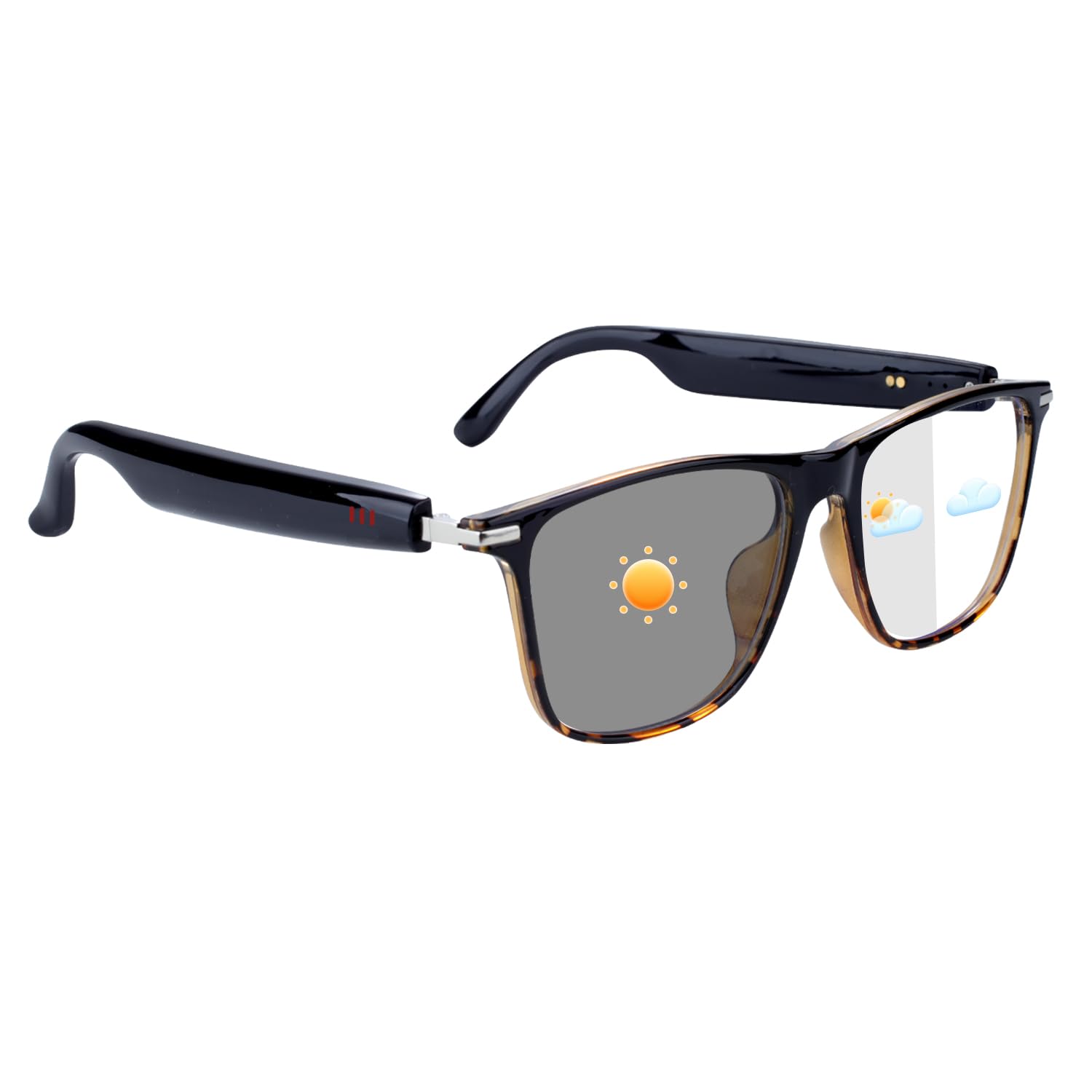 Bluetooth Audio Smart Glasses for Women Men Bluetooth Glasses with Color-Change Lens Open Ear Speakers IPX5 Waterproof Smart
