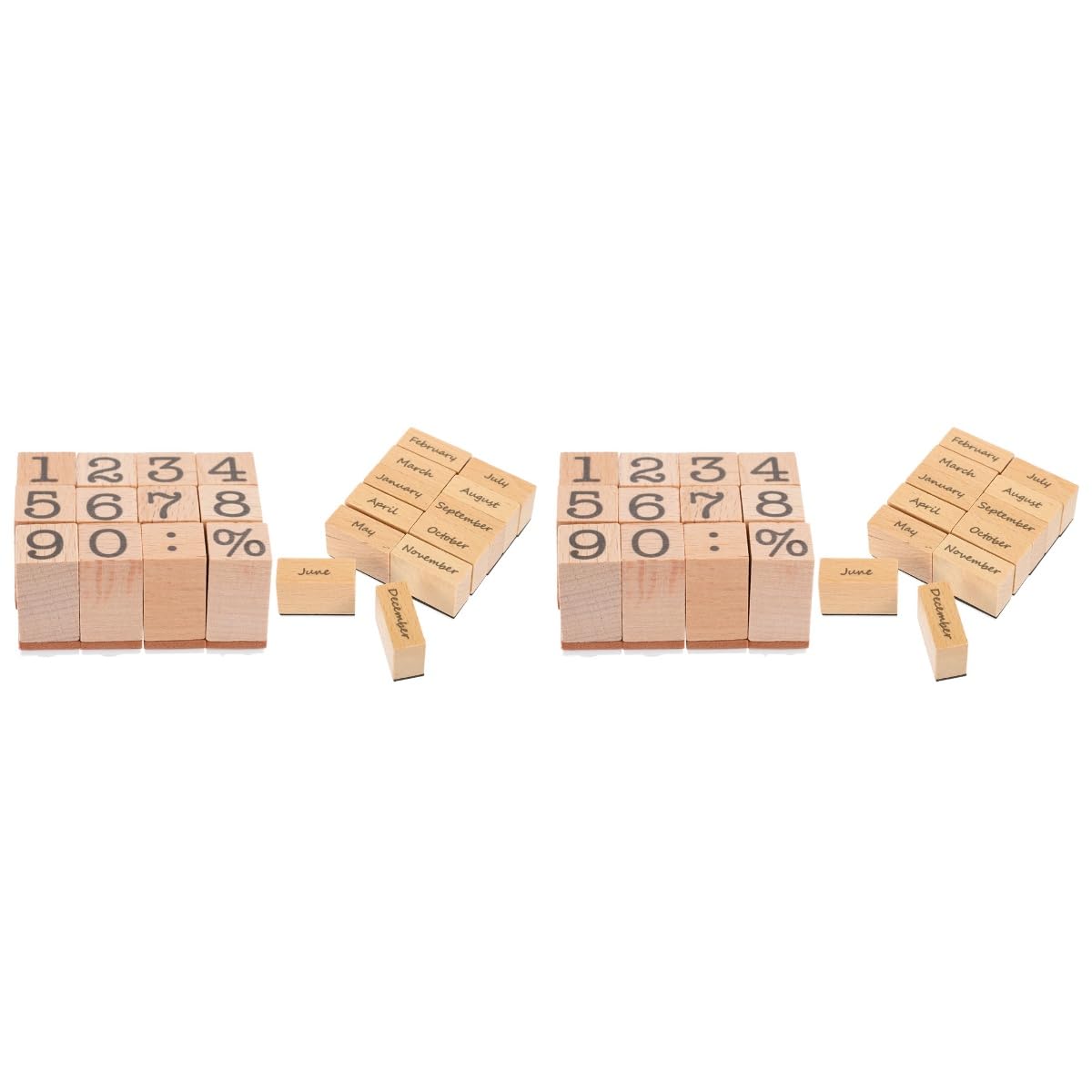 HOMSFOU 4 Sätze Monate Briefmarken Zeitschriftenstempel Planer Stempel Journaling Handgefertigte Holzstempel Diy-stempel Aus Holz Sammelalben Dekorative Briefmarken Nummernstempel Gummi