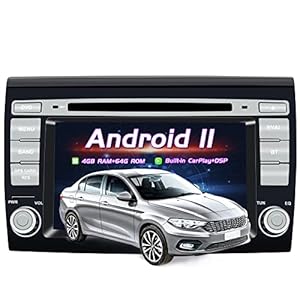 pour Fiat Bravo 2007-2012 Android 12 Octa Core 4 Go de RAM 64 Go ROM 7 “Lecteur DVD de Voiture Multimédia Système GPS Support Voiture Auto Play/TPMS/OBD / 4G WiFi/Dab