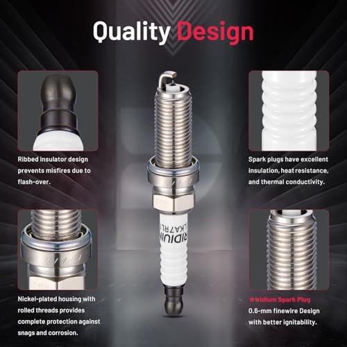 Image of BDFHYK 93501 Iridium Spark Plugs Compatible with Nissan 350Z Altima Maxima Murano Pathfinder Quest,Compatible with INFINITI QX60 Q50 M35 G25 G35,CX-3 Replacement for LKAR7BIX11S Set of 6