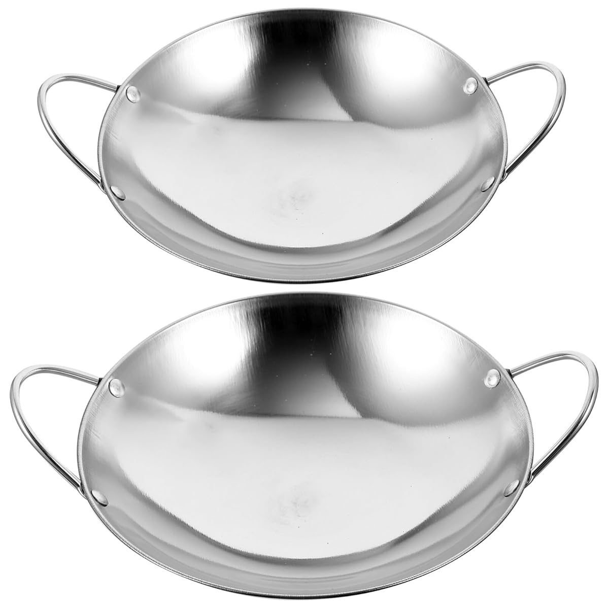 Wok de acero inoxidable Kichvoe 27 cm doble asa miniatura 7