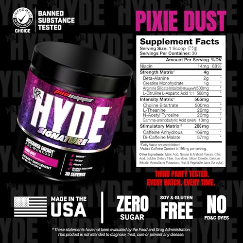 Image of ProSupps Mr. Hyde Signature Pre Workout Powder with Creatine, Beta Alanine & Caffeine - Performance, Energy & Endurance - Clean Fitness & Gym Supplements for Men & Women (Pixie Dust, 30 Servings)