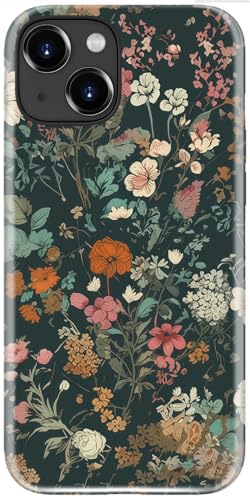 Coque iPhone 15 silicone souple motif floral et rigide antichoc