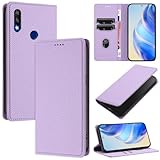 対応機種 for Honor 9X 携帯電話ケース,対応機種 for Huawei P Smart Z STK-LX1 / Y9 Prime 2019 STK-L21 STK-L22 STK-LX3 PUレザー、フリップフォンケース Purple
