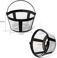 Vista 7 de Filtros de café reutilizables, 4 paquetes, 8-12 tazas, filtro de café para cesta permanente, reutilizable para Mr. Coffee, cafetera Black & Decker