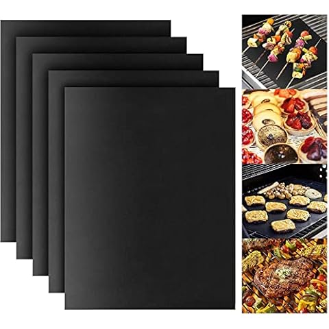 Juego de 5 alfombrillas antiadherentes para barbacoa LINGLAN Cover