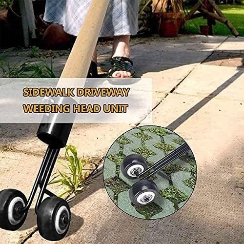 Herramienta de desbrozadora de malas hierbas, herramienta de desbrozadora de mano, removedor de raíces de plantas de pie, mango de acero inoxidable para césped de jardín al aire libre