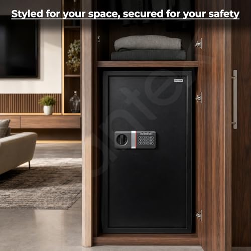 Image of Plantex 106 Ltr. Safe Locker For Home /Digital Locker /Electronic Safety Locker with Master & User Dual Code Access with Emergency Key /2 Years Warranty By Plantex (Black)