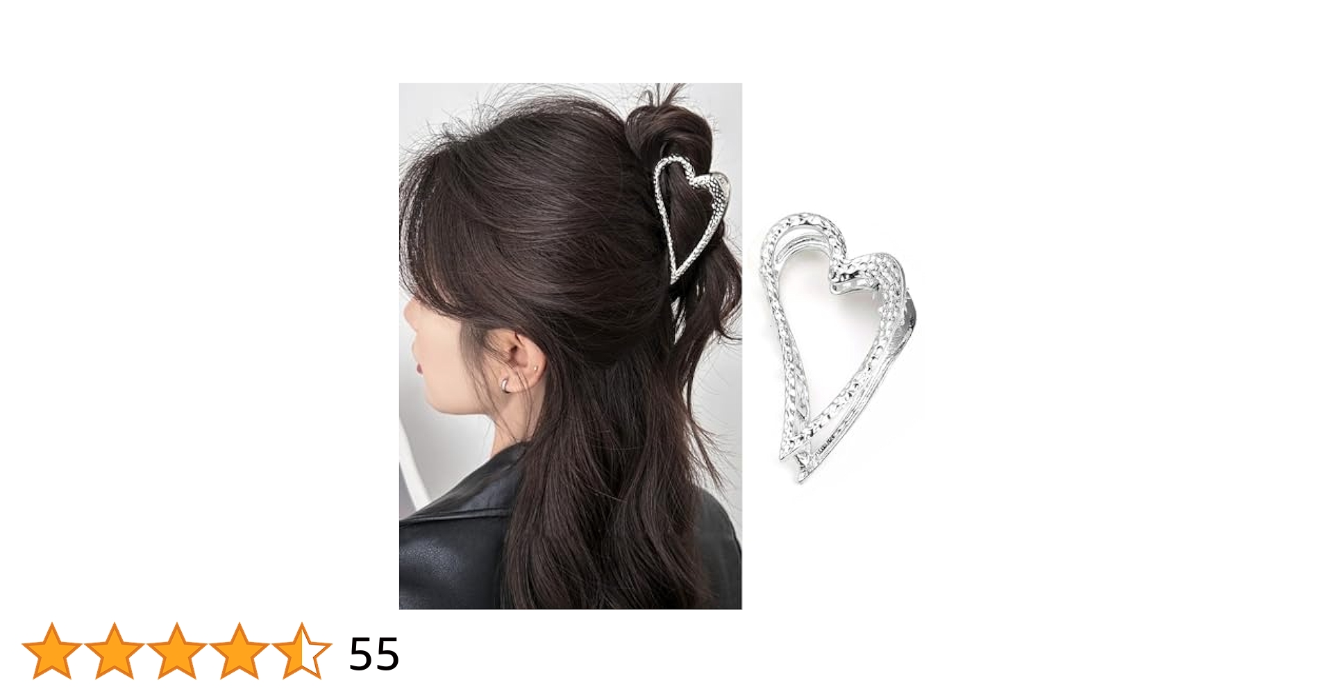 関税送料込 Minga London BURNING ハート ヘアクリップ シルバー Amazon.co.jp: KOLONAMS ハートヘアクリップ、メタルシルバー